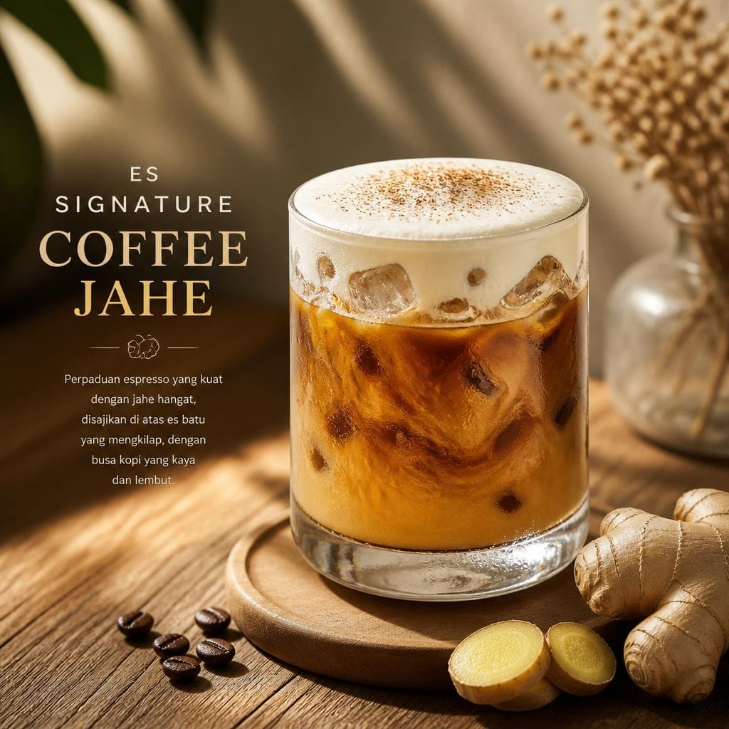 Signature Coffee Jahe Te Sate dengan rasa kopi khas dan sentuhan jahe hangat